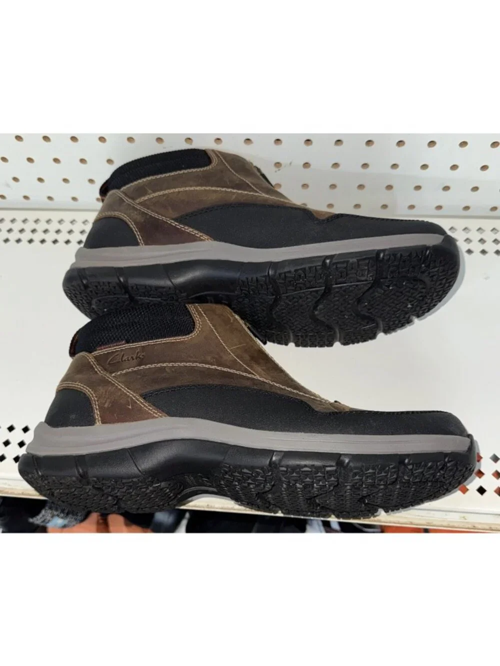 Clarks Walpath Zip Mens Leather Outdoor WP Hiking Trail Boots Size 10 Brown